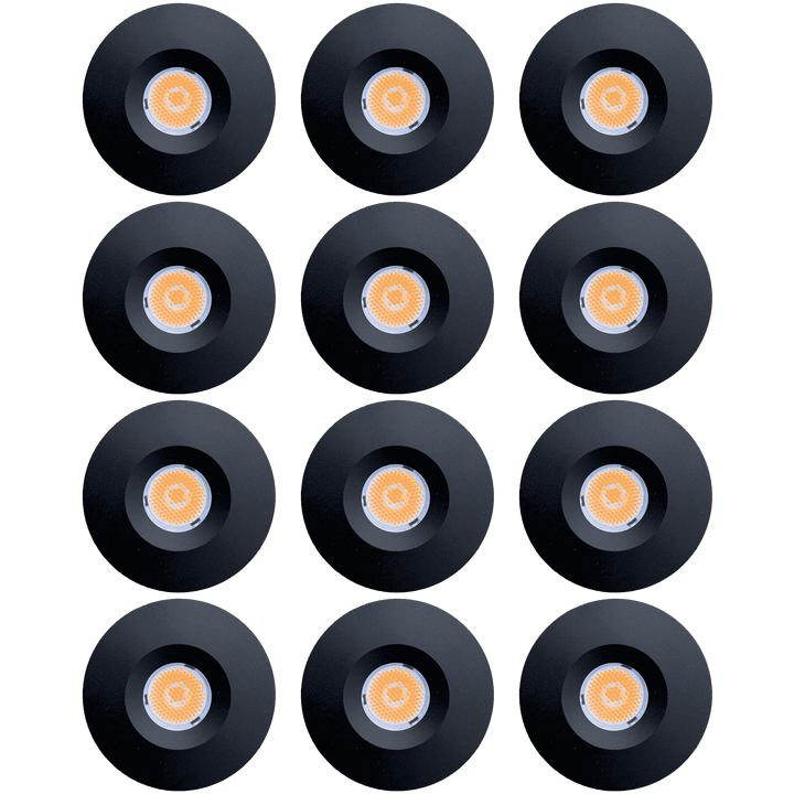 Outdoor Landscape Lighting LED 12V Low Voltage CB15 4x/8x/12x Package 1.5W DC12V Low Voltage Round Recessed Cast Aluminum Cabinet Light Energy Saving Dimmable LED Downlighting 3000K or 5000K Black 12 Pack
