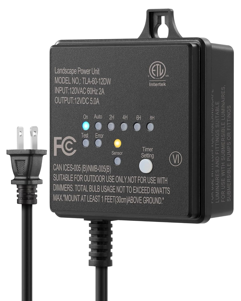 Outdoor Landscape Lighting LED 12V Low Voltage TSPA 30/60W DC 12V/24V Outputs, Low Voltage Outdoor Transformer DC12V 60W
