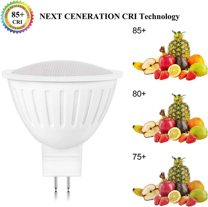 Outdoor Landscape Lighting LED 12V Low Voltage 6-Pack MR16 5W 120V GU5.3 LED Bulbs Dimmable Energy Saving Light 120 Degree Beam Angle Line Voltage