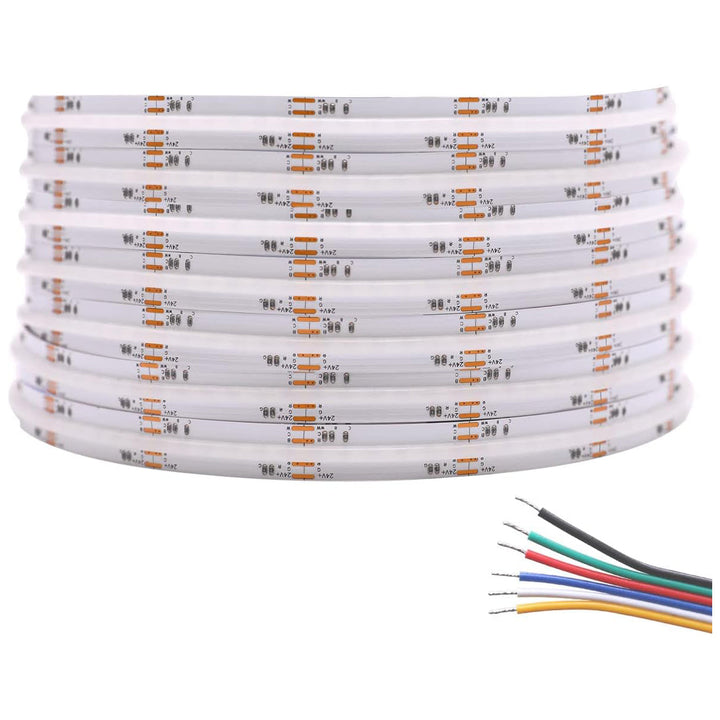 Outdoor Landscape Lighting LED 12V Low Voltage SLD29 Dotless Linear LED RGB CCT Color Changing and Tunable White 16.4ft (5M) 5.5W/ft COB Strip Lights IP20/IP67 Low Voltage 12mm DC24V Tape Light Indoor IP20 - 12MM - DC24V 5.5W ft