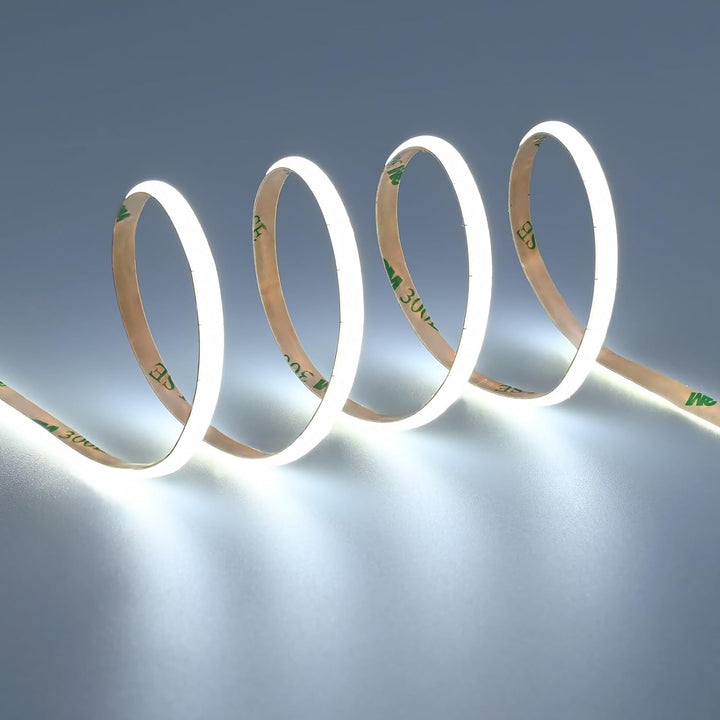 Outdoor Landscape Lighting LED 12V Low Voltage SLD23 Dotless Linear LED Dimmable, 2.13W/ft 16.4ft COB Strip Lights IP20 Low Voltage 4mm DC12V Diffused Tape Light 6000K Cool White