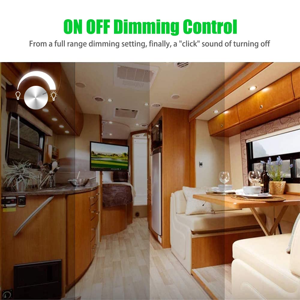 Outdoor Landscape Lighting LED 12V Low Voltage 5V to 24V 6A Low Voltage LED Dimmer Switch - Rotary Knob PWM Dimming for Strip & Landscape Lights