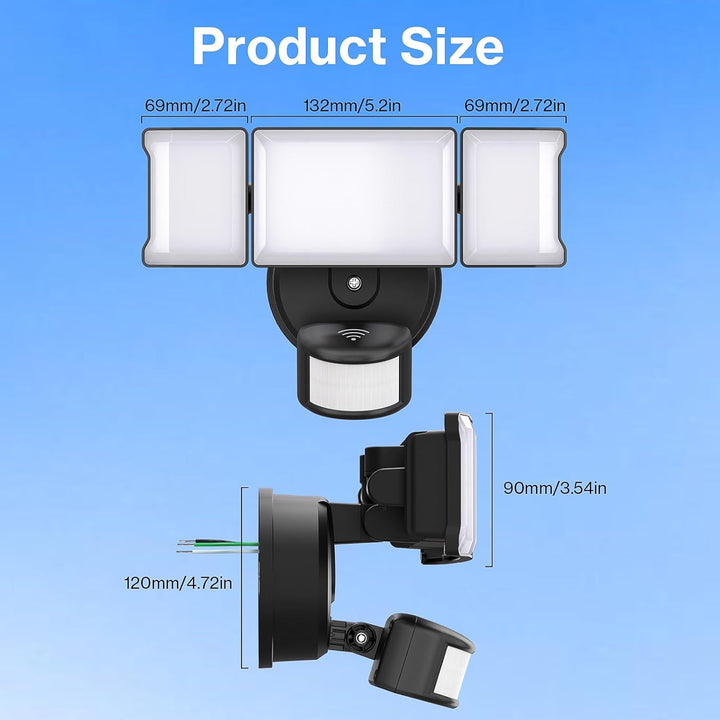 Outdoor Landscape Lighting LED 12V Low Voltage 65W Wired Smart Wi-Fi Outdoor LED Flood Light, 120V 2700K-6500K Tunable Security Light 6500LM, IP65 Compatible with Alexa/Google Home