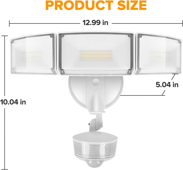 Outdoor Landscape Lighting LED 12V Low Voltage 74W Wired Outdoor LED Flood Light, 120V 5000K Motion-Sensor Security Light 8000LM, IP65