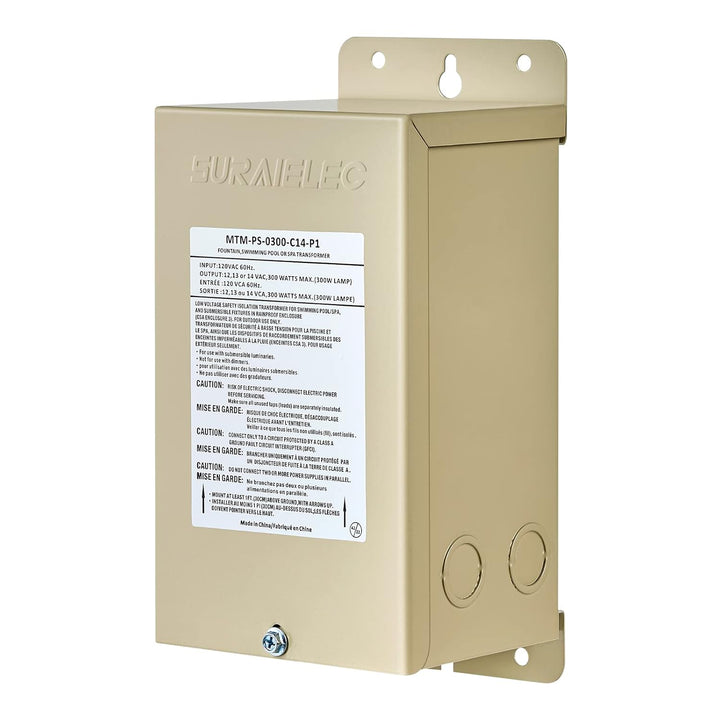 Outdoor Landscape Lighting LED 12V Low Voltage TSWP2 100W/300W AC Pool Rated 12V/13V/14V Multi-Tap, Low Voltage Outdoor Metal Transformer
