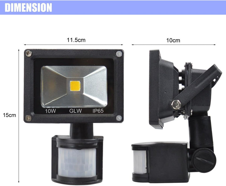 Outdoor Landscape Lighting LED 12V Low Voltage 10W 12V Low Voltage AC/DC IP65 Waterproof 10W Mini LED Outdoor Security Floodlights with PIR and Motion Sensor