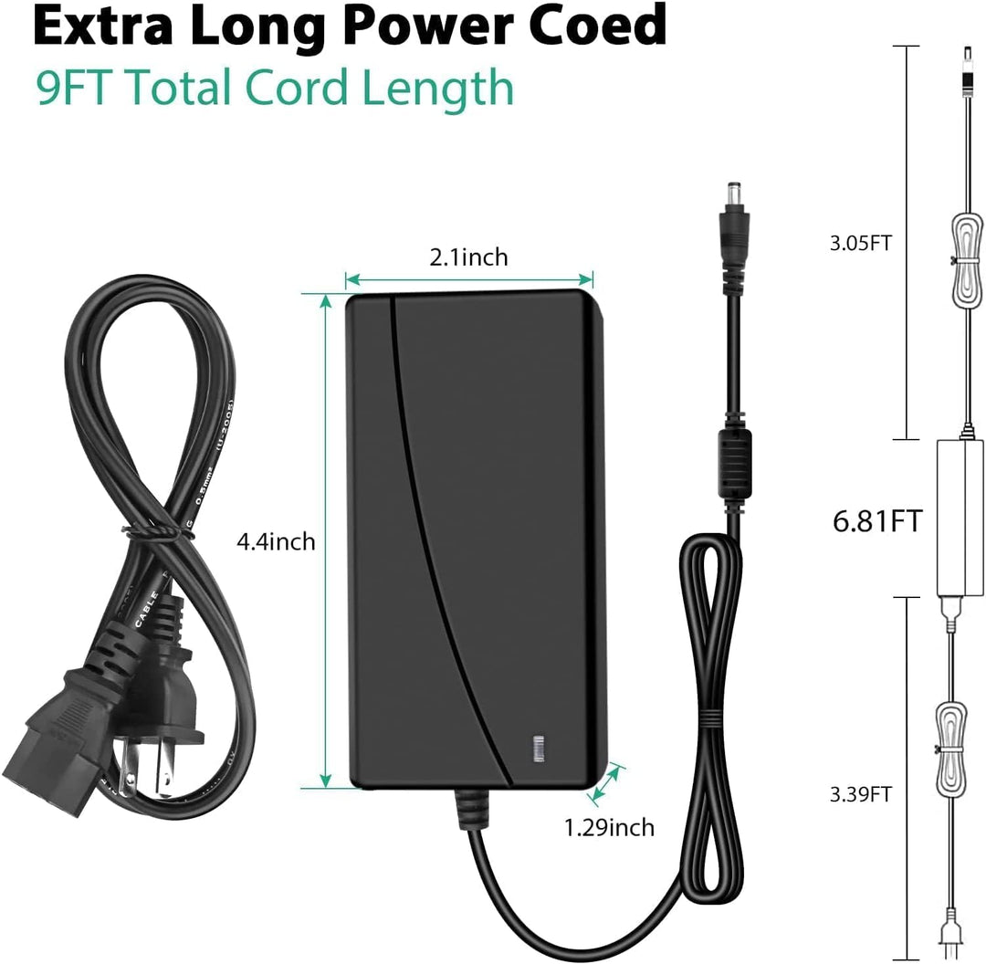 Outdoor Landscape Lighting LED 12V Low Voltage LED Strip Lights 12V 5A 60W Power Supply, LED Strip Adapter, 120V AC to 12V DC Transformer with DC Output Jack for Neon Rope Light, LED Light