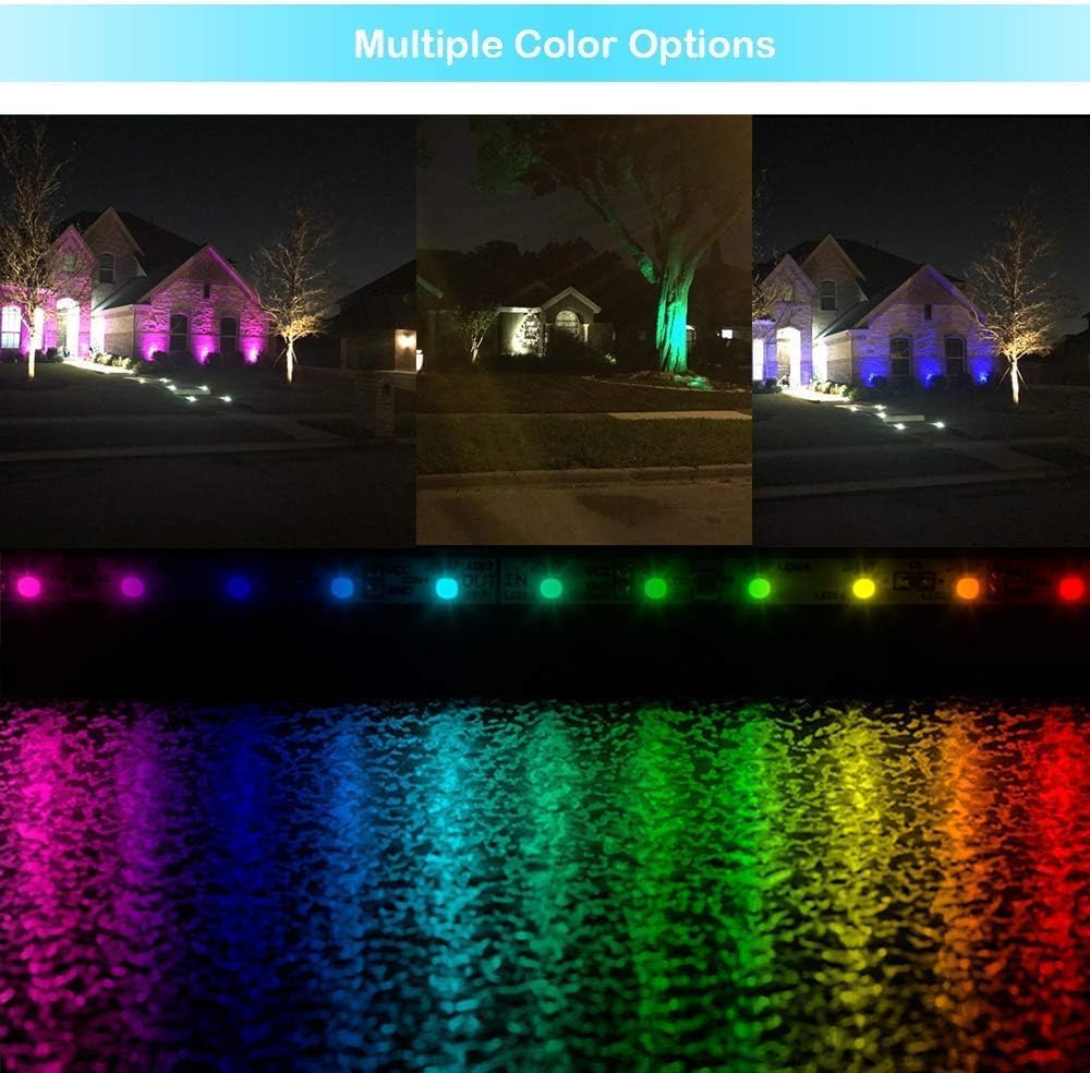 Outdoor Landscape Lighting LED 12V Low Voltage PAR36 7W LED RGBW, Remote Controlled, dimmable, IP67 waterproof Low Voltage Bulbs