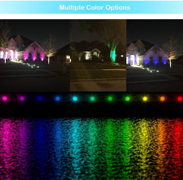 Outdoor Landscape Lighting LED 12V Low Voltage PAR36 7W LED RGBW, Remote Controlled, dimmable, IP67 waterproof Low Voltage Bulbs