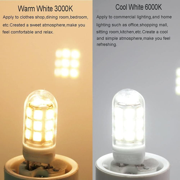 Outdoor Landscape Lighting LED 12V Low Voltage 5 Pack G4 3W Bi Pin 3000K/6000K LED Ceramic Capsule 120V Line Voltage Bulb Energy Efficient Light