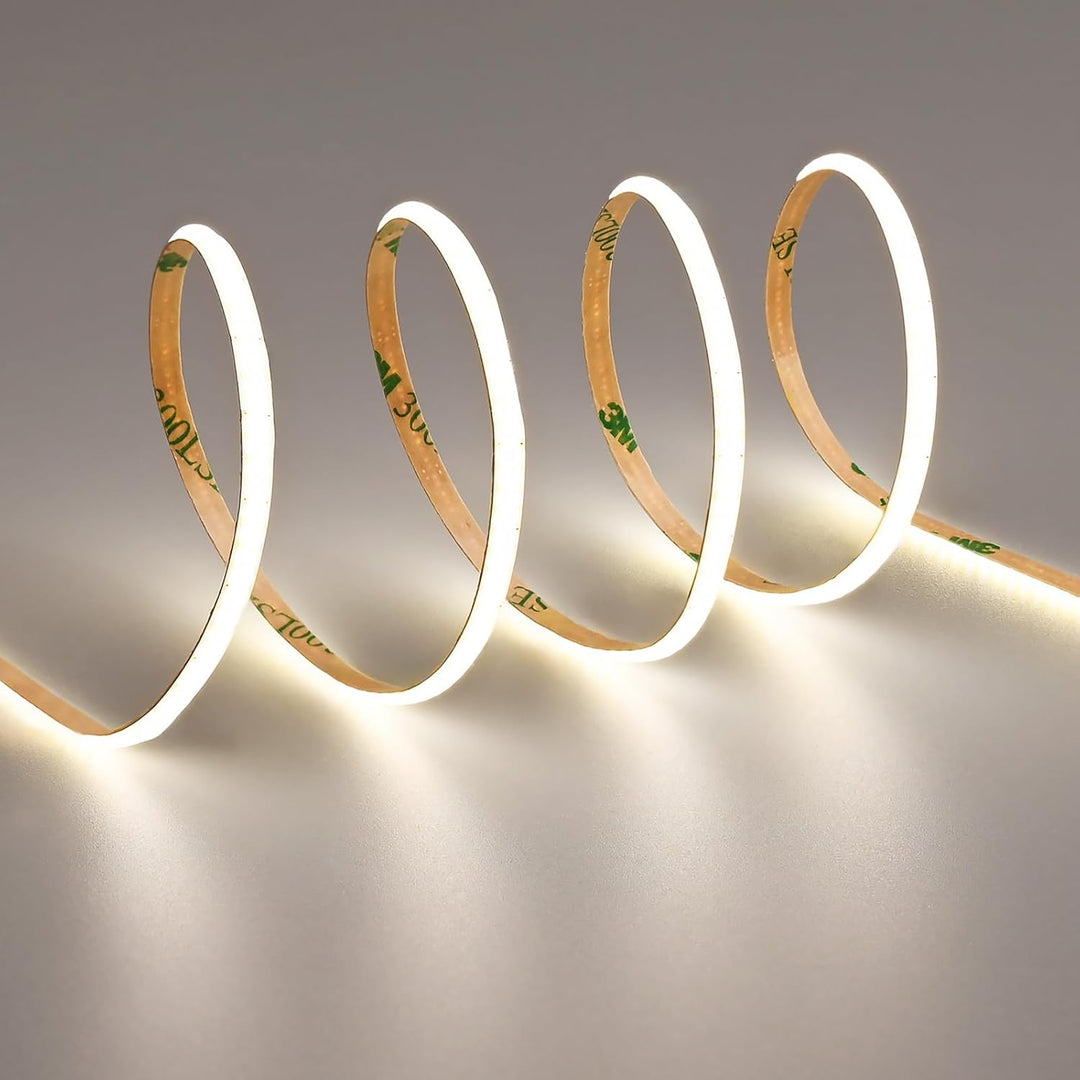 Outdoor Landscape Lighting LED 12V Low Voltage SLD23 Dotless Linear LED Dimmable, 2.13W/ft 16.4ft COB Strip Lights IP20 Low Voltage 4mm DC12V Diffused Tape Light 4000K Natural White