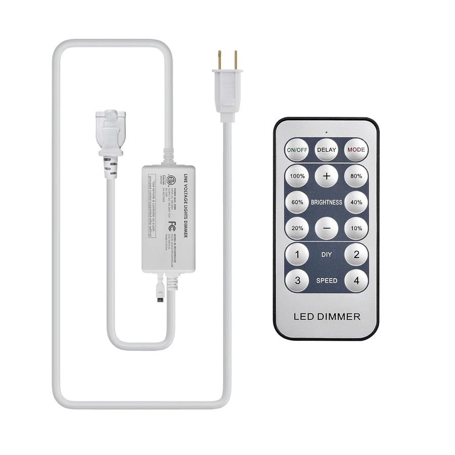 Outdoor Landscape Lighting LED 12V Low Voltage Line Voltage 110V Lights Dimmer Controller for LED Rope Light Wireless Dimmer RF Remote and Controller with Memory Function