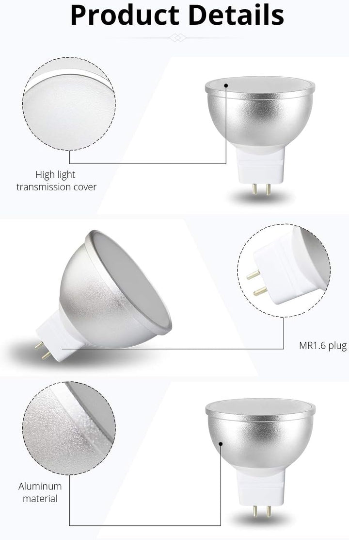 Outdoor Landscape Lighting LED 12V Low Voltage MR16 RGBCW 2700K-6000K 5W Smart WIFI LED Light Bulb, Energy Saving Color Changing 12V Outdoor LED Bulb Compatible with Alexa, Google Assistant, and Siri