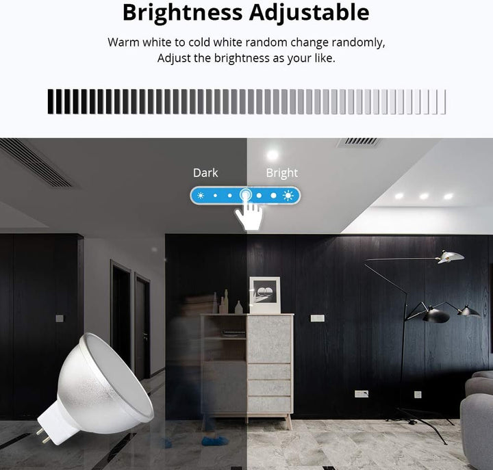 Outdoor Landscape Lighting LED 12V Low Voltage MR16 RGBCW 2700K-6000K 5W Smart WIFI LED Light Bulb, Energy Saving Color Changing 12V Outdoor LED Bulb Compatible with Alexa, Google Assistant, and Siri