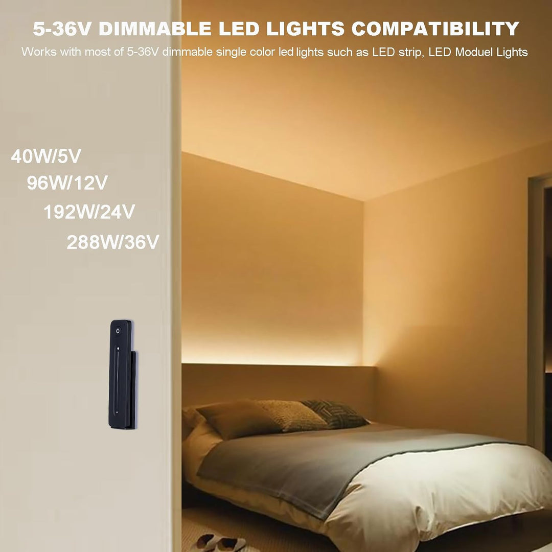 Outdoor Landscape Lighting LED 12V Low Voltage DC5V-36V 8A LED Low Voltage Controller with Wireless RF Remote, Sensitive Touch Slide Controller, No Flicker, ON/OFF Kit for LED Strip Light
