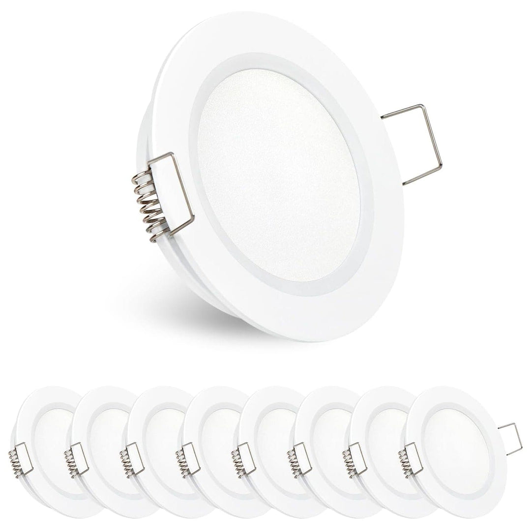 Outdoor Landscape Lighting LED 12V Low Voltage CBA10 8 Pack 2.5W Round Recessed Cast Aluminum Cabinet Light Energy Saving Dimmable LED Downlighting White