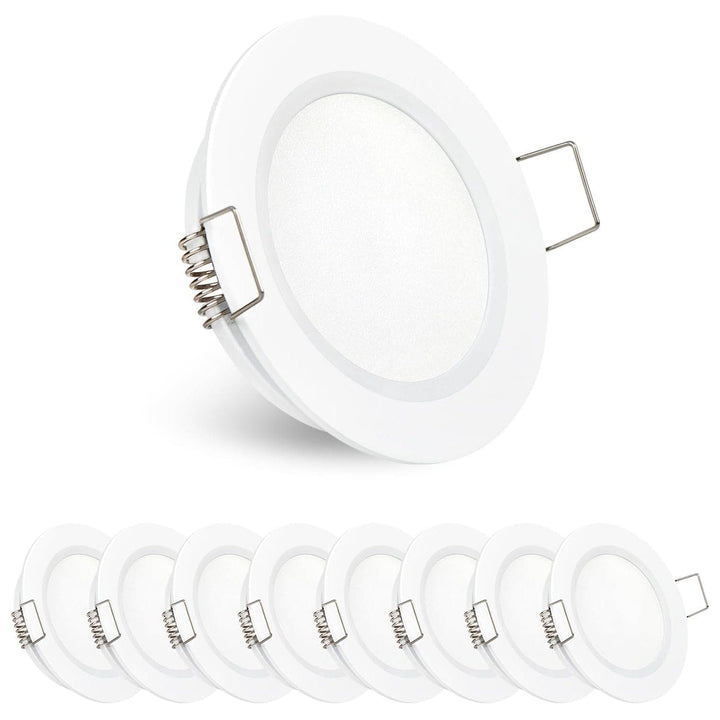 Outdoor Landscape Lighting LED 12V Low Voltage CBA10 8 Pack 2.5W Round Recessed Cast Aluminum Cabinet Light Energy Saving Dimmable LED Downlighting White