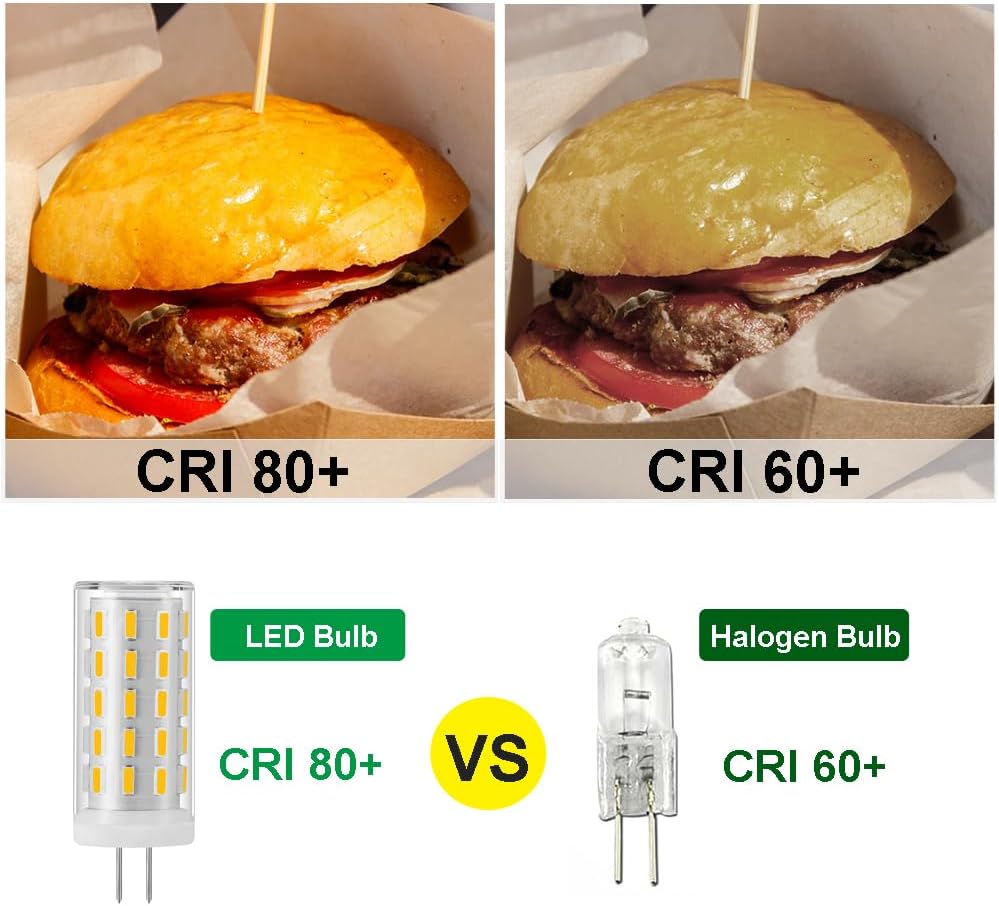 Outdoor Landscape Lighting LED 12V Low Voltage 10 Pack G4 5W Bi Pin 3000K/4000K/6000K LED Capsule 450LM 120V Line Voltage Bulb Energy Efficient Light IP20