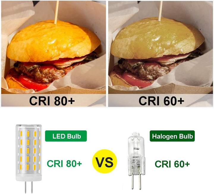 Outdoor Landscape Lighting LED 12V Low Voltage 10 Pack G4 5W Bi Pin 3000K/4000K/6000K LED Capsule 450LM 120V Line Voltage Bulb Energy Efficient Light IP20