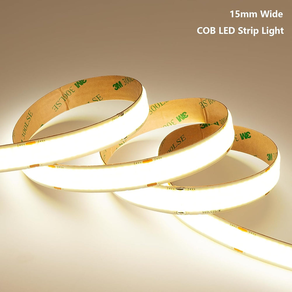 Outdoor Landscape Lighting LED 12V Low Voltage SLD16 Strip Light Single Color 2835 7.62W/ft 32.8ft (2 Rolls of 16.4ft) 15mm DC24V Low Voltage LED Indoor IP20 UL SMD Strip Light with Power Supply