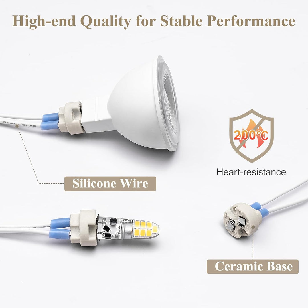 Outdoor Landscape Lighting LED 12V Low Voltage Ceramic Socket Adapter for G4, G6.35, MR11, MR16 Bulbs Package – 12V-250V Heat-Resistant Light Bulb Holder for Halogen and LED – Replacement Connector
