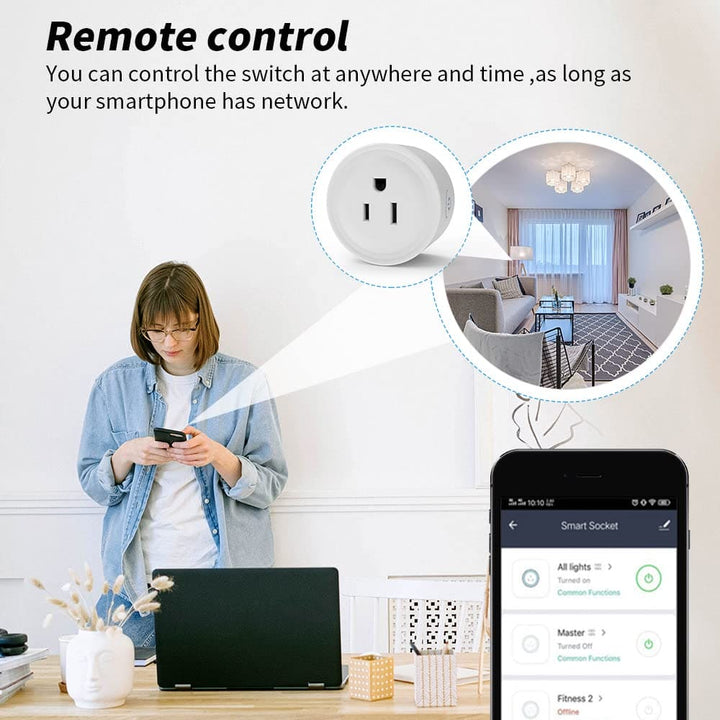 Outdoor Landscape Lighting LED 12V Low Voltage TM03 Plug-In Indoor Digital Smart Mini Plug Remote Timer Compatible with Tuya Smart App, Alexa and Google Assistant via 2.4GHz Wi-Fi via for Garden Lights Transformers
