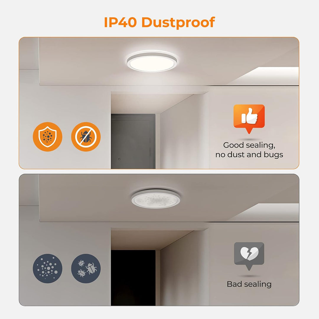 Outdoor Landscape Lighting LED 12V Low Voltage 9" 18W LED Flush Mount Ceiling Light - 120V 3CCT 3000K/4000K/5000K, 1800LM, CRI90