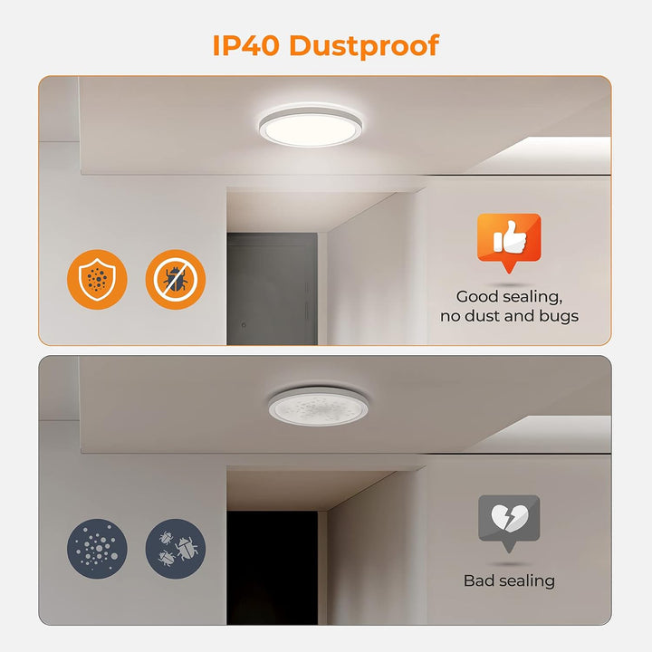 Outdoor Landscape Lighting LED 12V Low Voltage 9" 18W LED Flush Mount Ceiling Light - 120V 3CCT 3000K/4000K/5000K, 1800LM, CRI90