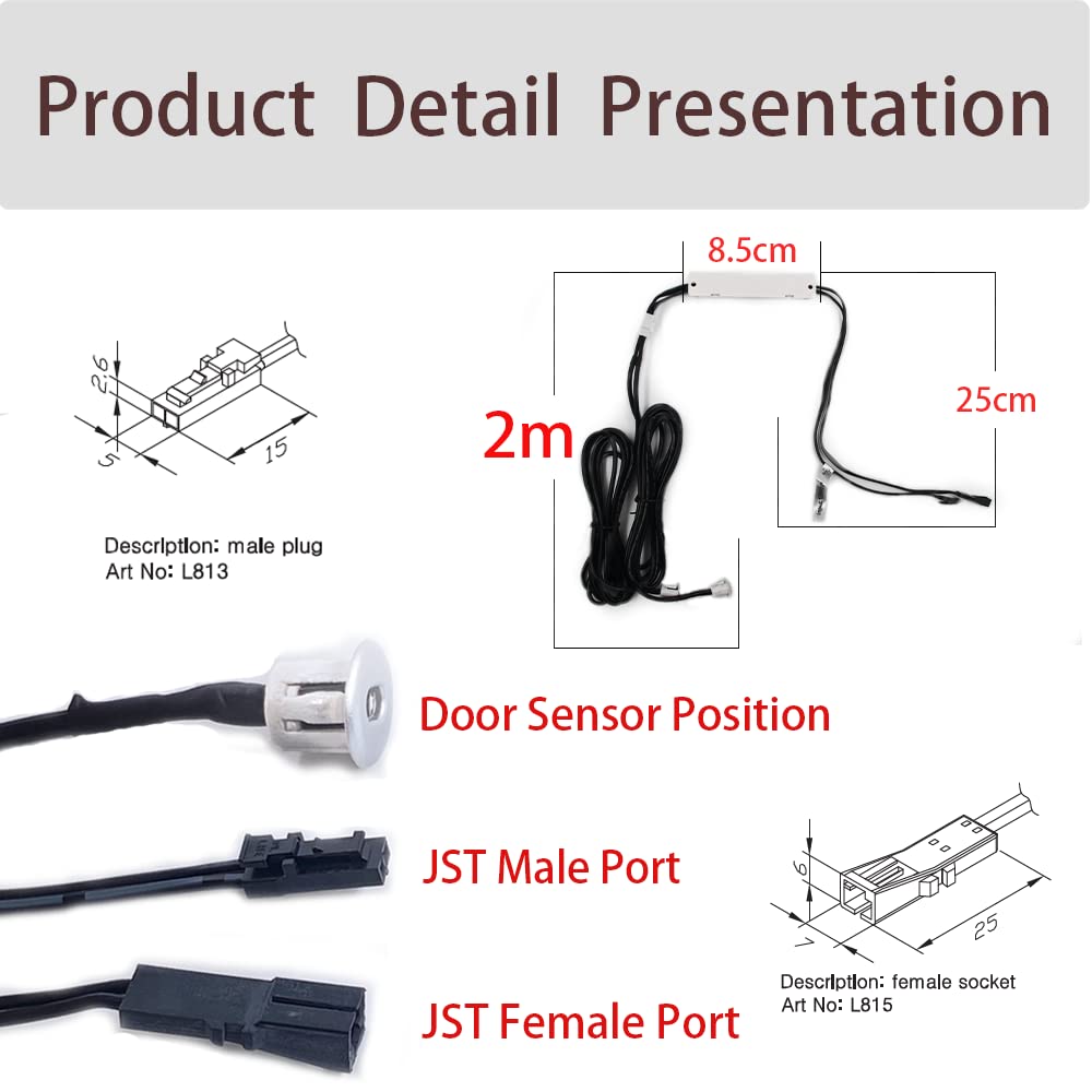 Outdoor Landscape Lighting LED 12V Low Voltage ID05 Double-Door Operated Recessed Mount Infrared Sensor Switch LED Automatic Controlling with JST Male and Female Connector