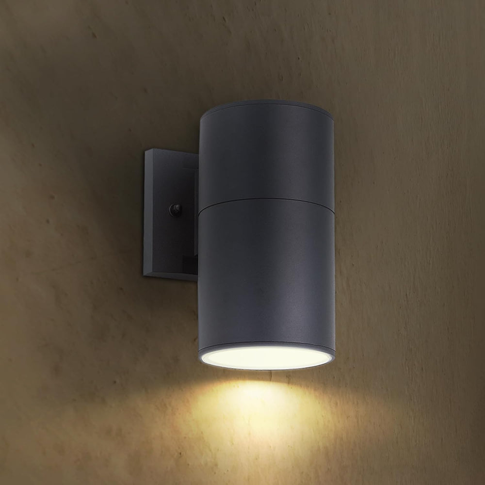 Outdoor Landscape Lighting LED 12V Low Voltage SCSH03 120V Line Voltage LED Aluminum Cylinder Up Down Light Mono Directional Sconce Lighting Medium Base Sockets Black