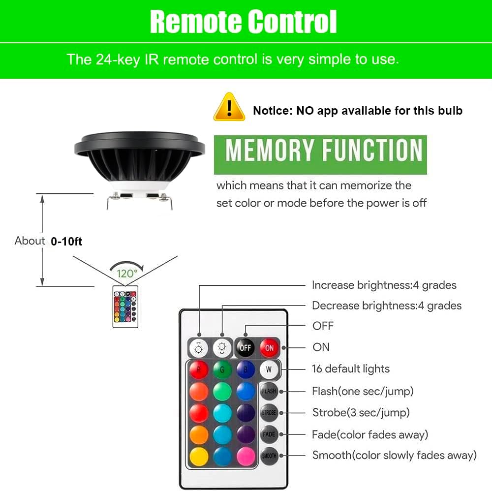 Outdoor Landscape Lighting LED 12V Low Voltage PAR36 7W LED RGBW, Remote Controlled, dimmable, IP67 waterproof Low Voltage Bulbs