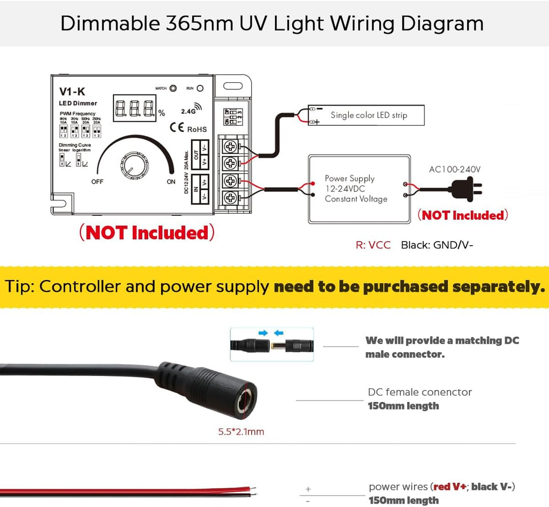 Outdoor Landscape Lighting LED 12V Low Voltage SL14 Dotted DC24V 365 nm High-Intensity UV 1M Double-Row 480 LED 22W Strip Light for Resin Curing, Fluorescence, Inspection LED Strip Lights Low Voltage Tape Light