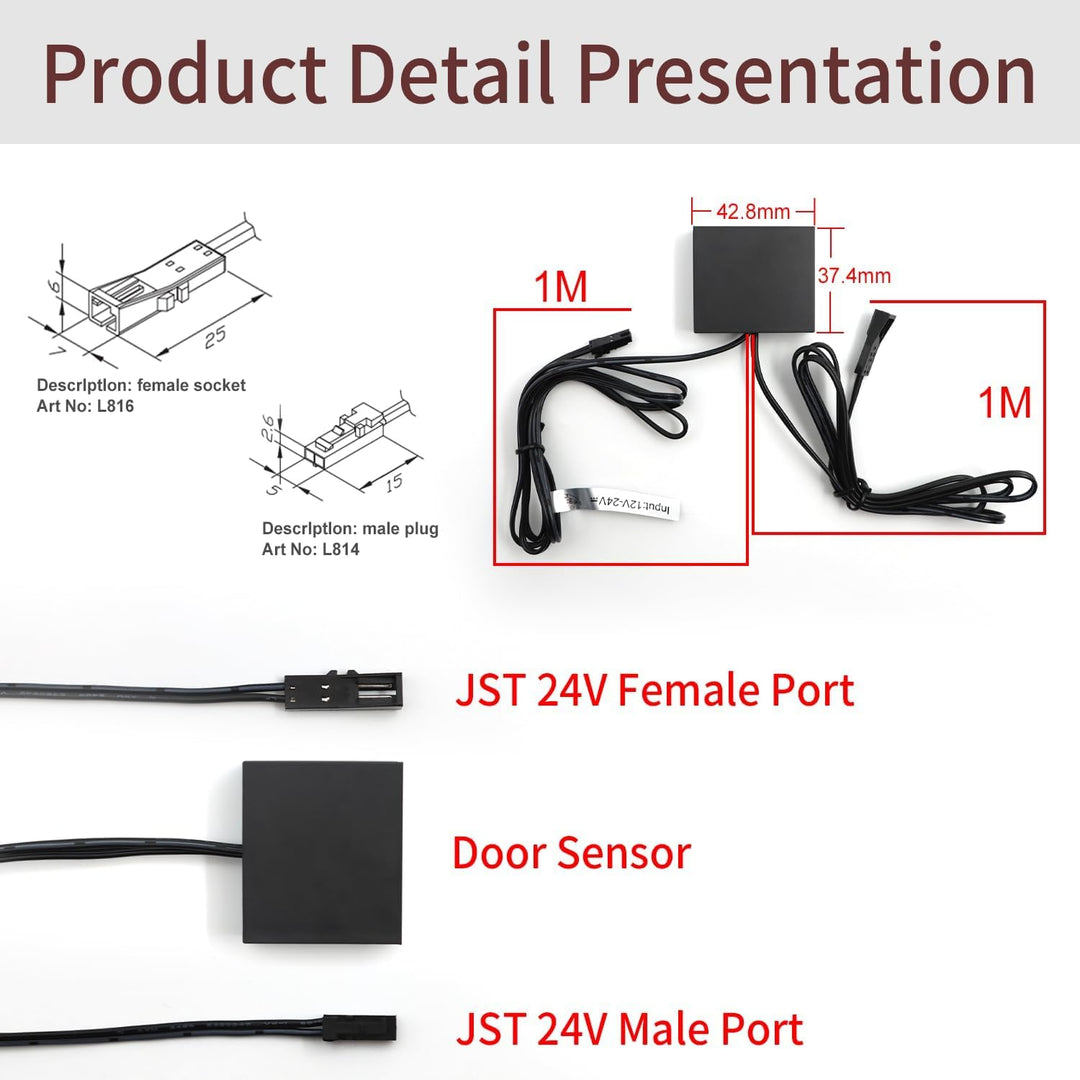 Outdoor Landscape Lighting LED 12V Low Voltage ID20 Double Door Operated Infrared Sensor Switch LED Automatic Controlling with JST Male and Female Connector