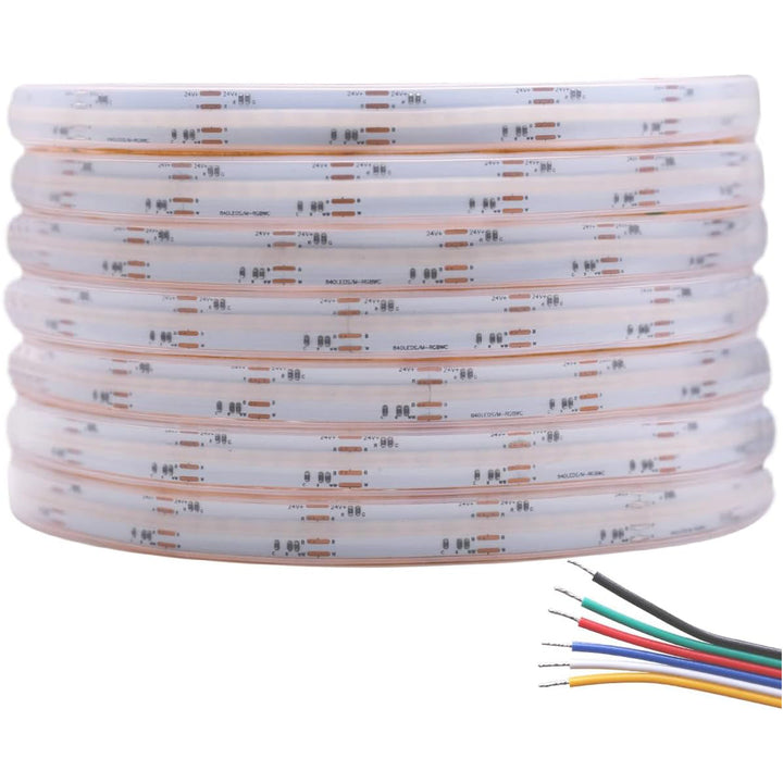 Outdoor Landscape Lighting LED 12V Low Voltage SLD29 Dotless Linear LED RGB CCT Color Changing and Tunable White 16.4ft (5M) 5.5W/ft COB Strip Lights IP20/IP67 Low Voltage 12mm DC24V Tape Light Outdoor IP67 - 14MM - DC24V 5.5W ft