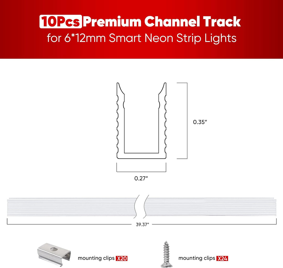 Outdoor Landscape Lighting LED 12V Low Voltage AC01 Aluminum Channel 3.3FT/1M For 6x12mm LED Silicon Neon Strip Lights Package