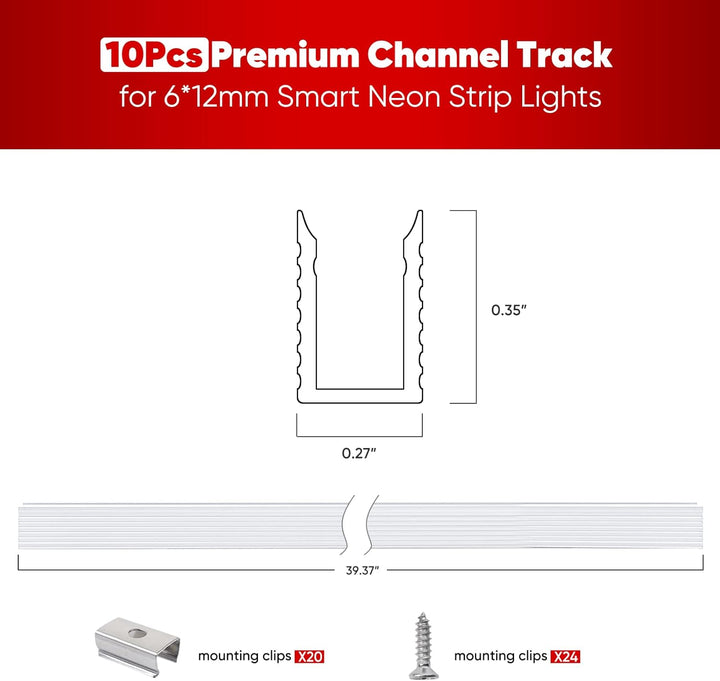 Outdoor Landscape Lighting LED 12V Low Voltage AC01 Aluminum Channel 3.3FT/1M For 6x12mm LED Silicon Neon Strip Lights Package