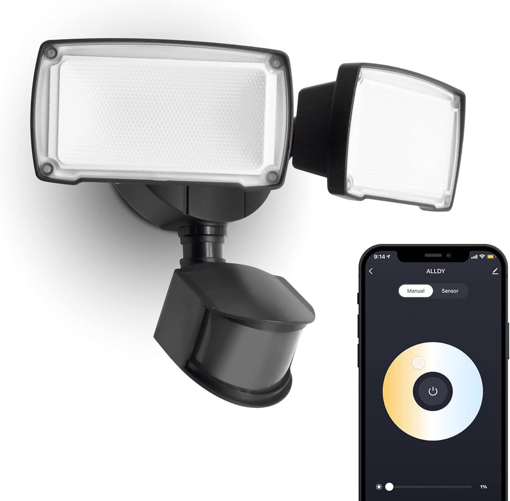 Outdoor Landscape Lighting LED 12V Low Voltage 31W Wired Smart Wi-Fi Outdoor LED Flood Light, 120V 2700K-6500K Tunable Motion-Sensor Security Light 3000LM, IP65 Compatible with Alexa/Google Home Black