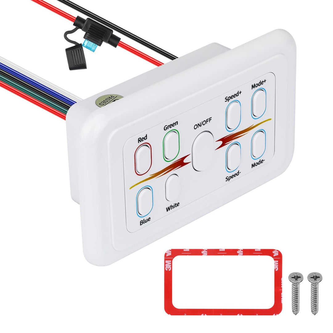 Outdoor Landscape Lighting LED 12V Low Voltage LED and Strip Light RGBW Switch Dimmer Wall Mounted Panel Controller for DC12V/24V 8A