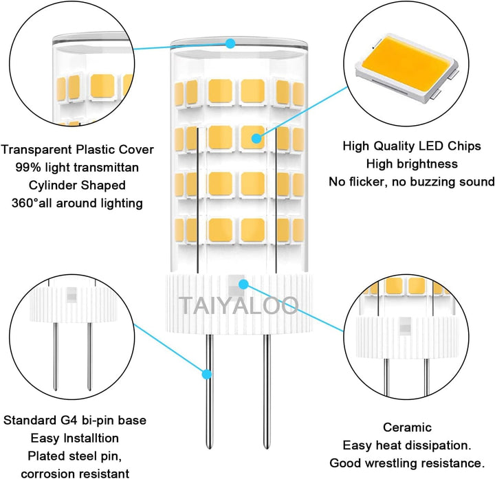 Outdoor Landscape Lighting LED 12V Low Voltage 6x/10x Package G4 5W Bi Pin 2700K/4000K/5000K LED Capsule 12V Bulb Energy Efficient Light IP65 Waterproof