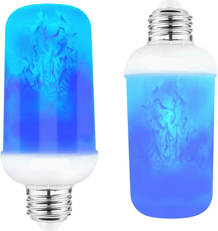 Outdoor Landscape Lighting LED 12V Low Voltage 2-Pack Flame Light AC/DC LED E26 Standard Base Light Bulbs Energy Saving Light Bulb Tiki Torch for Holiday, Halloween, RV, Landscape and Post Lighting Package Blue