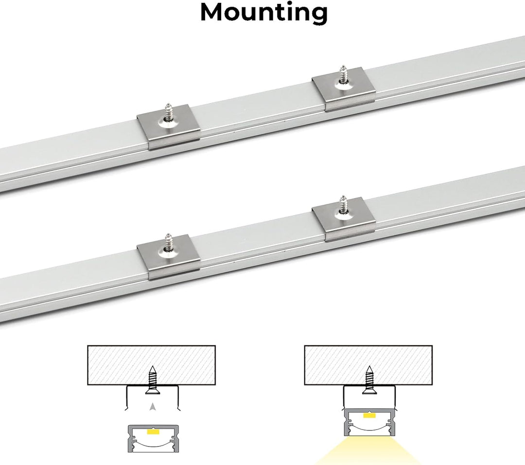 Outdoor Landscape Lighting LED 12V Low Voltage AC10 U-Shaped Aluminum Channel with Plastic or Silicone Diffuser Cover 3.3FT/1M For Max 13mm Width LED Strip Lights Pack of 6/10/20