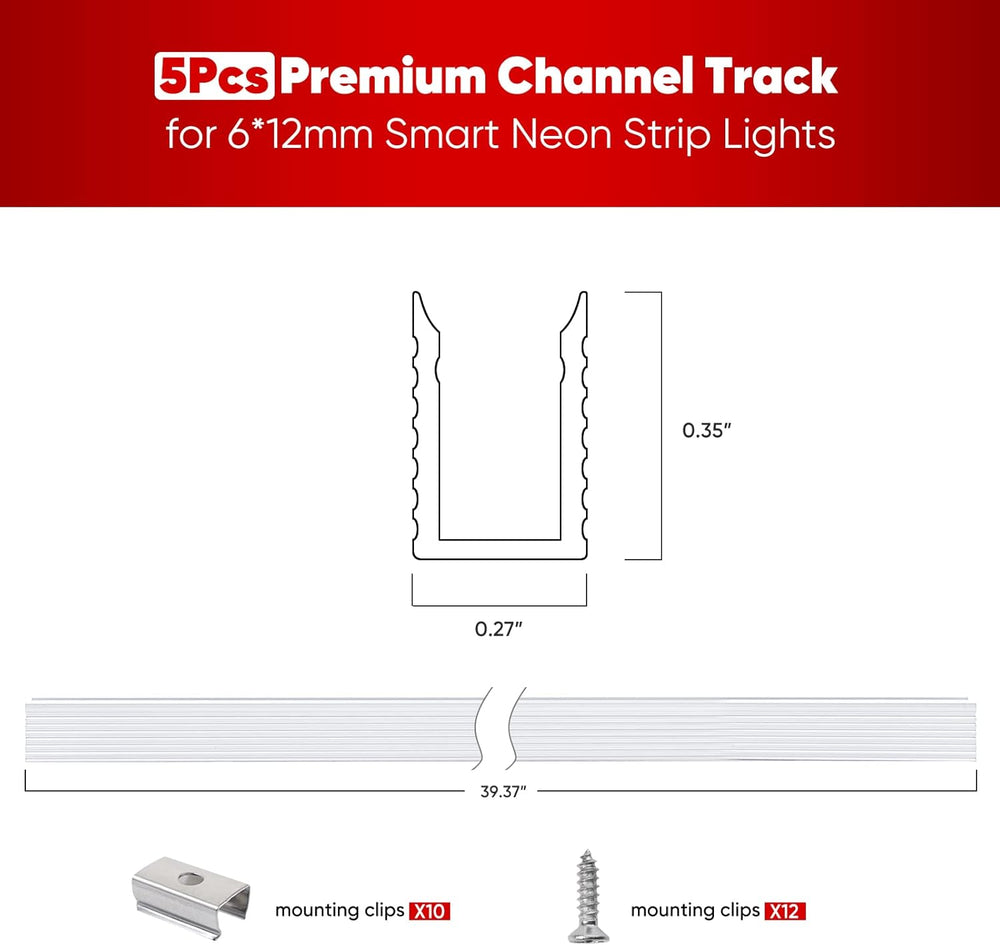 Outdoor Landscape Lighting LED 12V Low Voltage AC01 Aluminum Channel 3.3FT/1M For 6x12mm LED Silicon Neon Strip Lights Package