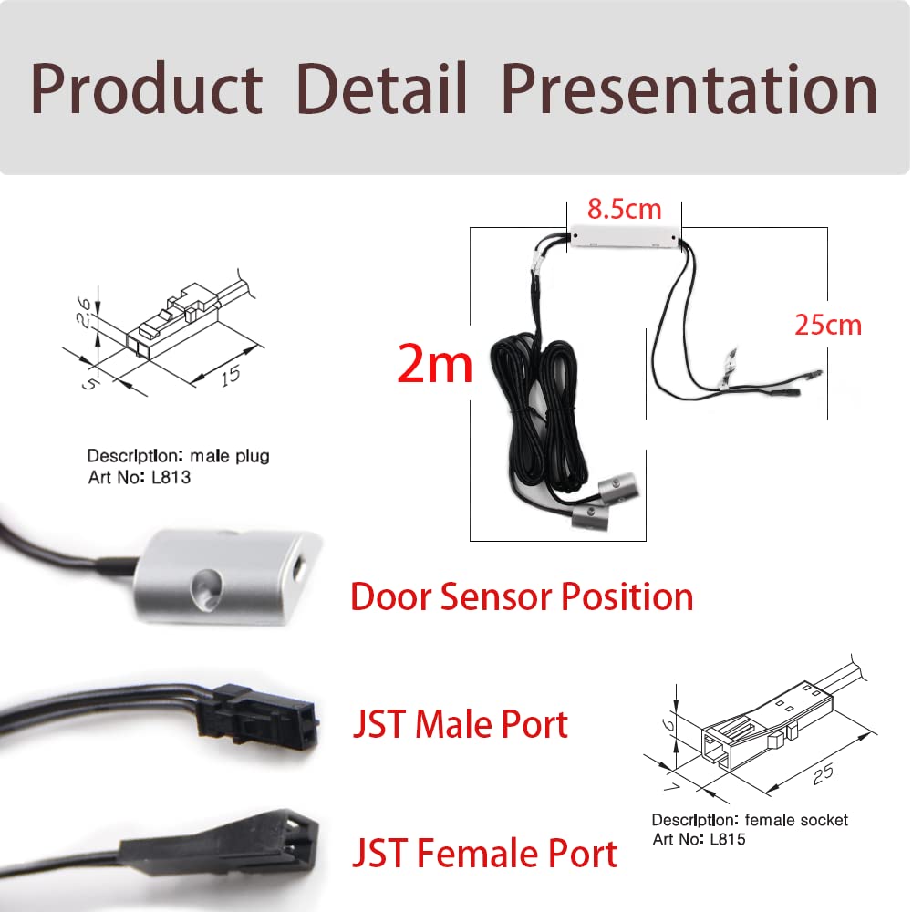 Outdoor Landscape Lighting LED 12V Low Voltage ID06 Double-Door Operated Surface Mount Infrared Sensor Switch LED Automatic Controlling with JST Male and Female Connector