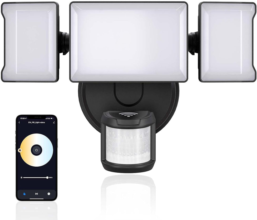 Outdoor Landscape Lighting LED 12V Low Voltage 65W Wired Smart Wi-Fi Outdoor LED Flood Light, 120V 2700K-6500K Tunable Security Light 6500LM, IP65 Compatible with Alexa/Google Home Black