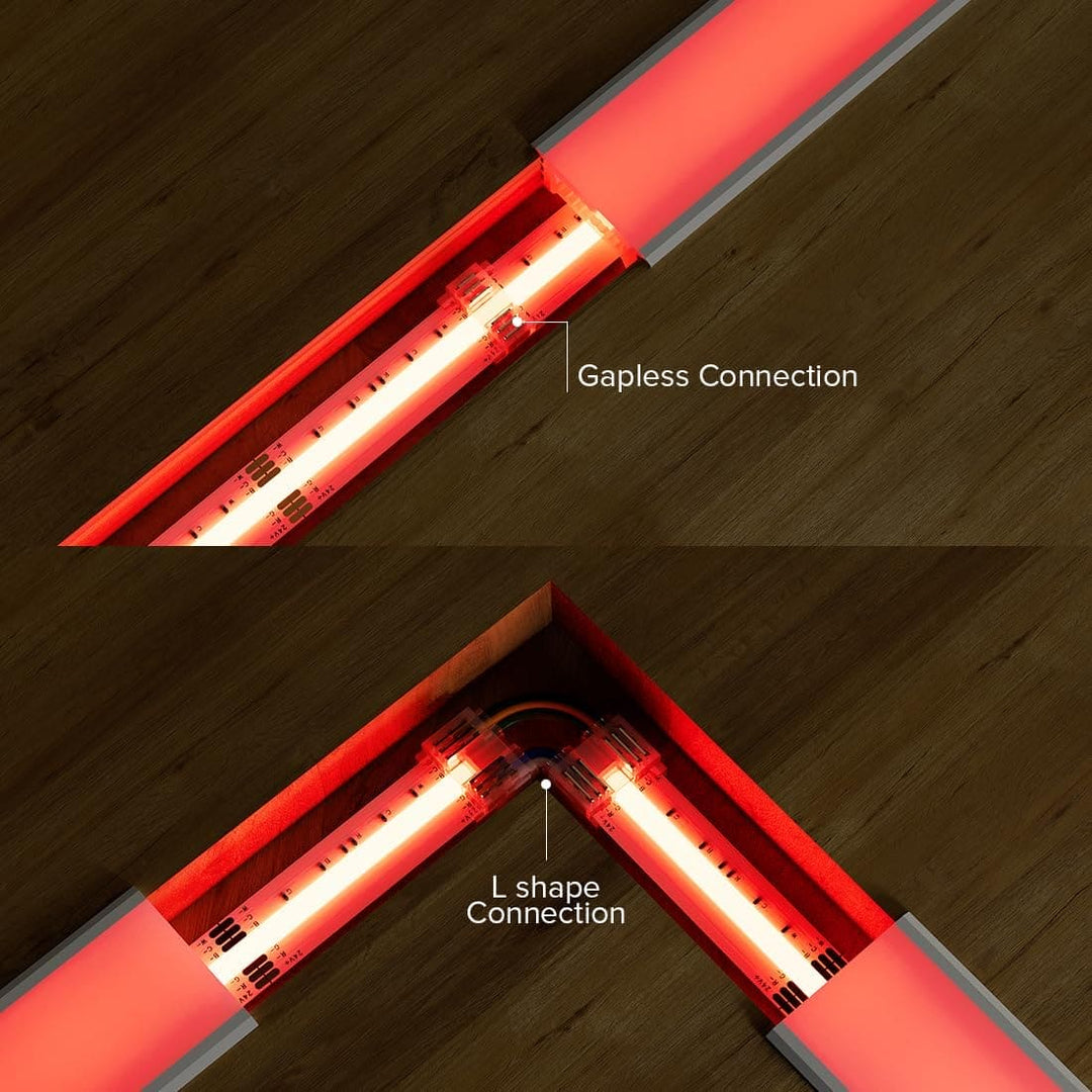 Outdoor Landscape Lighting LED 12V Low Voltage 5-Pack SLD 6-Pin Low Voltage RGBCCT COB LED Strip Connectors - 12mm Dotless Strip Light Accessories