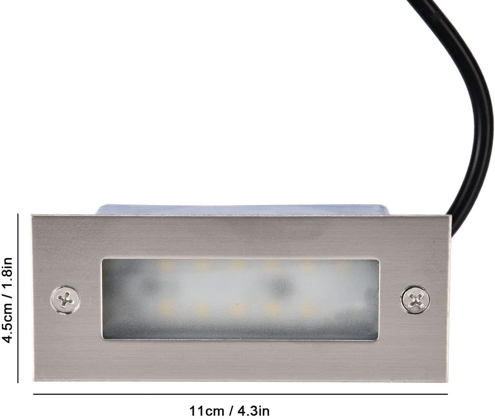 Outdoor Landscape Lighting LED 12V Low Voltage STSH01 Line Voltage 120V Outdoor Recessed Brick Wall Light 3W 3000K Warm White Integrated LED Step/Stair Lighting Fixture