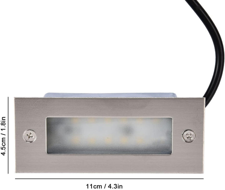 Outdoor Landscape Lighting LED 12V Low Voltage STSH01 Line Voltage 120V Outdoor Recessed Brick Wall Light 3W 3000K Warm White Integrated LED Step/Stair Lighting Fixture