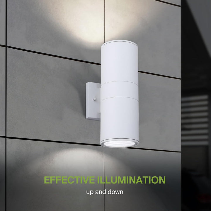 Outdoor Landscape Lighting LED 12V Low Voltage SCSH02 120V Line Voltage LED Aluminum Cylinder Up Down Light 2 Directional Sconce Lighting Medium Base Sockets