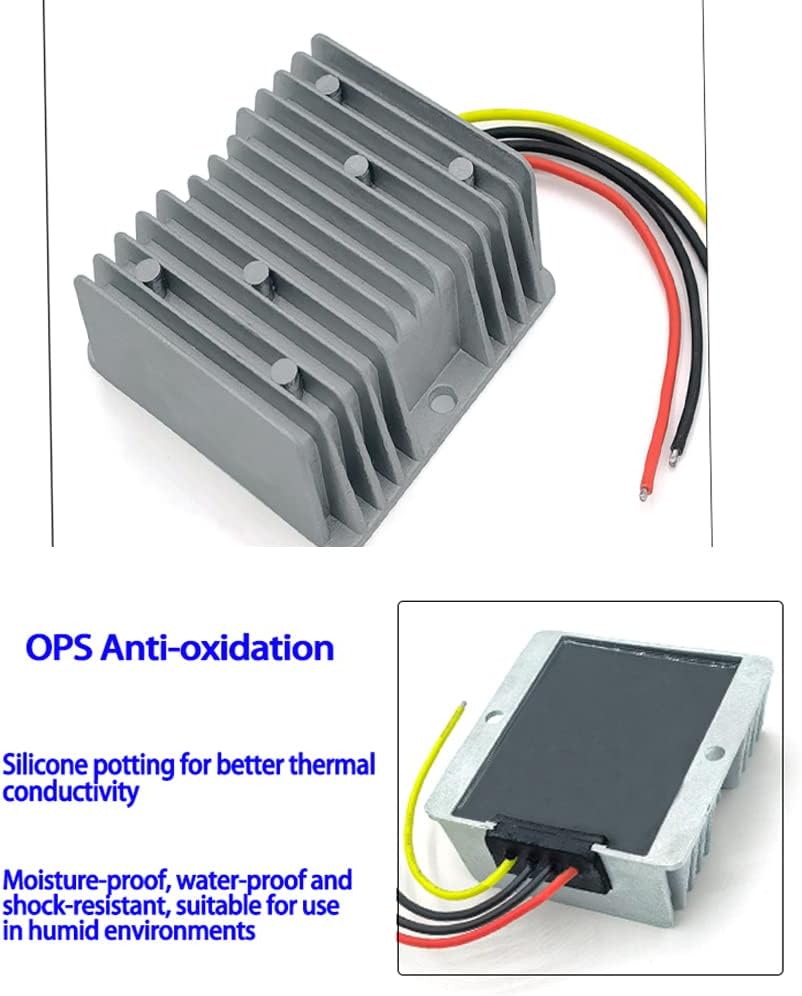 Outdoor Landscape Lighting LED 12V Low Voltage TSD Step Down Low Voltage Converter from DC17-55 Input to 12V 10A/15A/20A Output – DC Voltage Converter for Cars, Trucks, Boats Low Voltage Transformer IP67 Waterproof