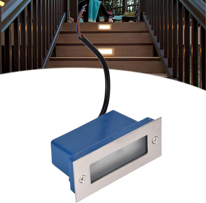 Outdoor Landscape Lighting LED 12V Low Voltage STSH01 Line Voltage 120V Outdoor Recessed Brick Wall Light 3W 3000K Warm White Integrated LED Step/Stair Lighting Fixture